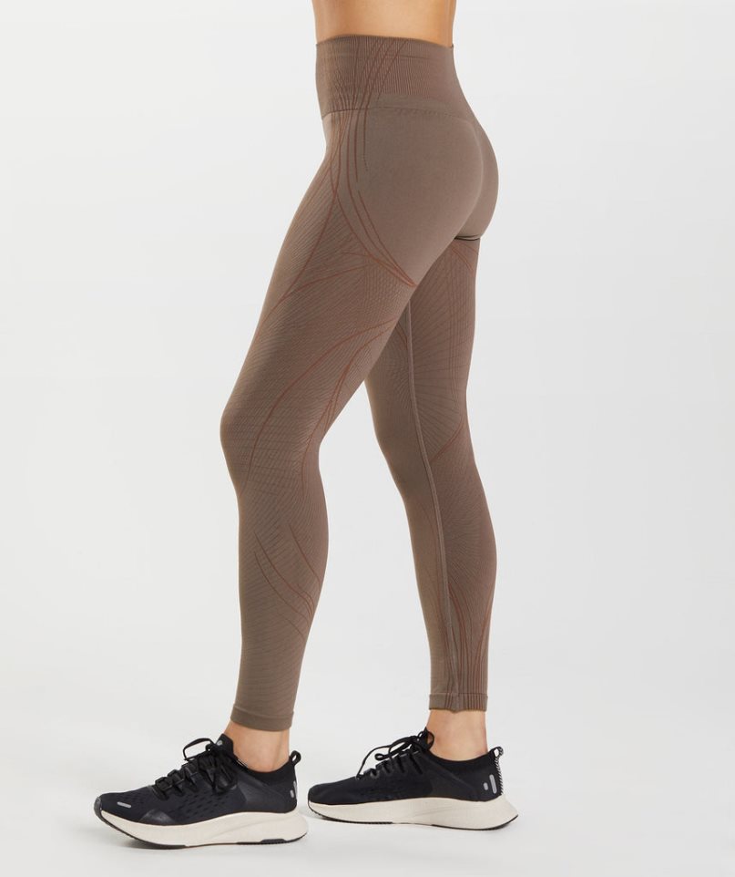 Women's Gymshark Apex Seamless Leggings Dark Brown | CA 5DN836